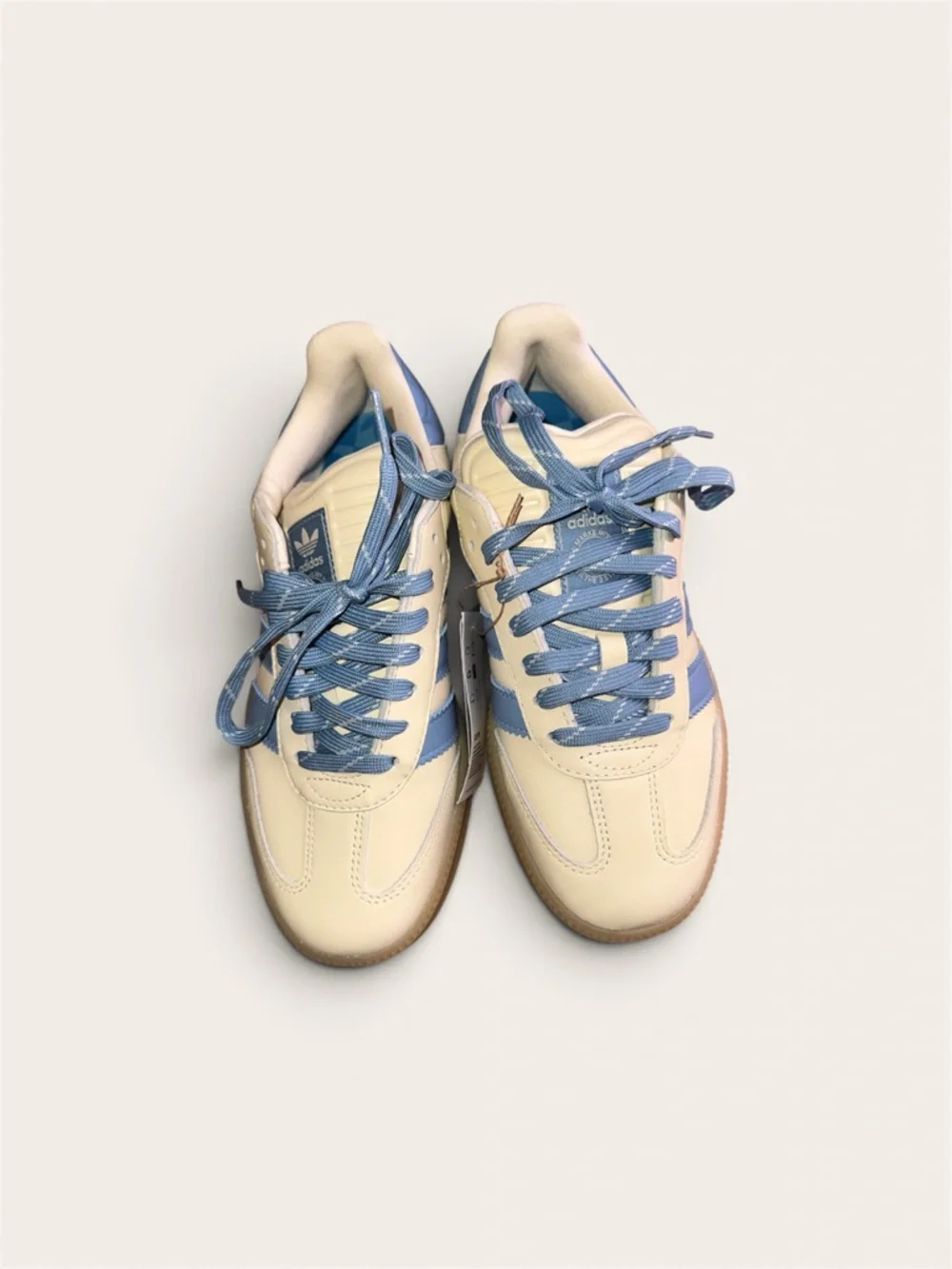 Adidas Cream & Light Blue Samba XLG 7M/8W